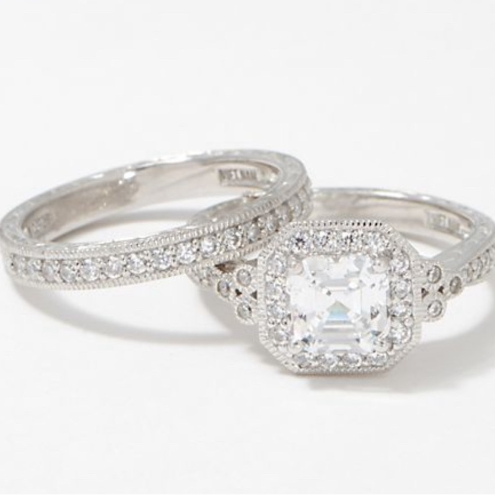 Diamonique 2.50 cttw 2-piece Ring Set